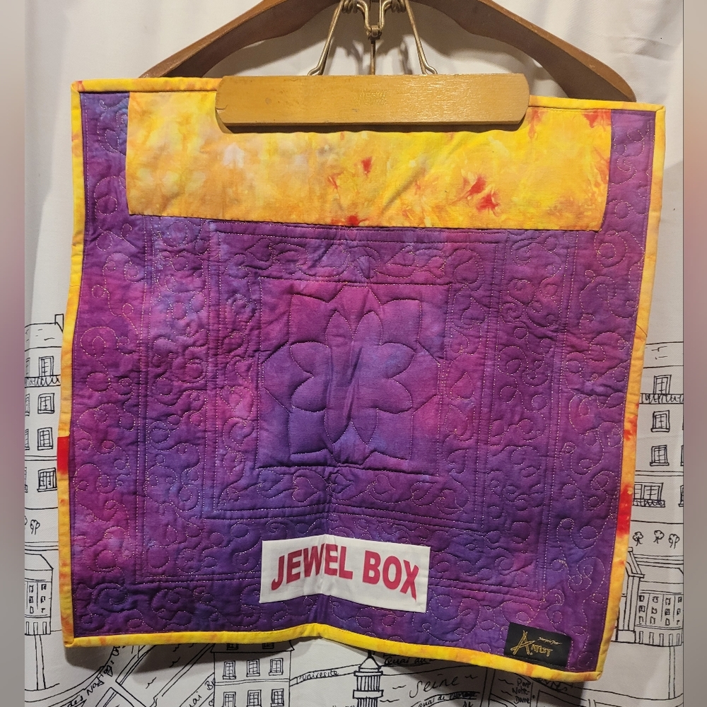 OOAK EUC 19 1/4 x 19 1/4 Colorful Wall Hanging Jewel Box Quilt Square By Artist - Picture 4 of 8